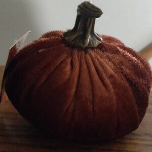 Small Soft Beanbag Pumpkin Rustic Orange 2.5" x 4"